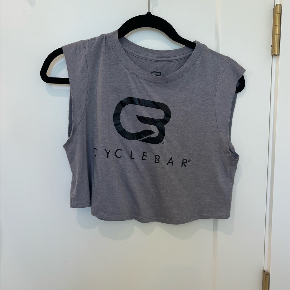CycleBar Gray cropped Women's Top